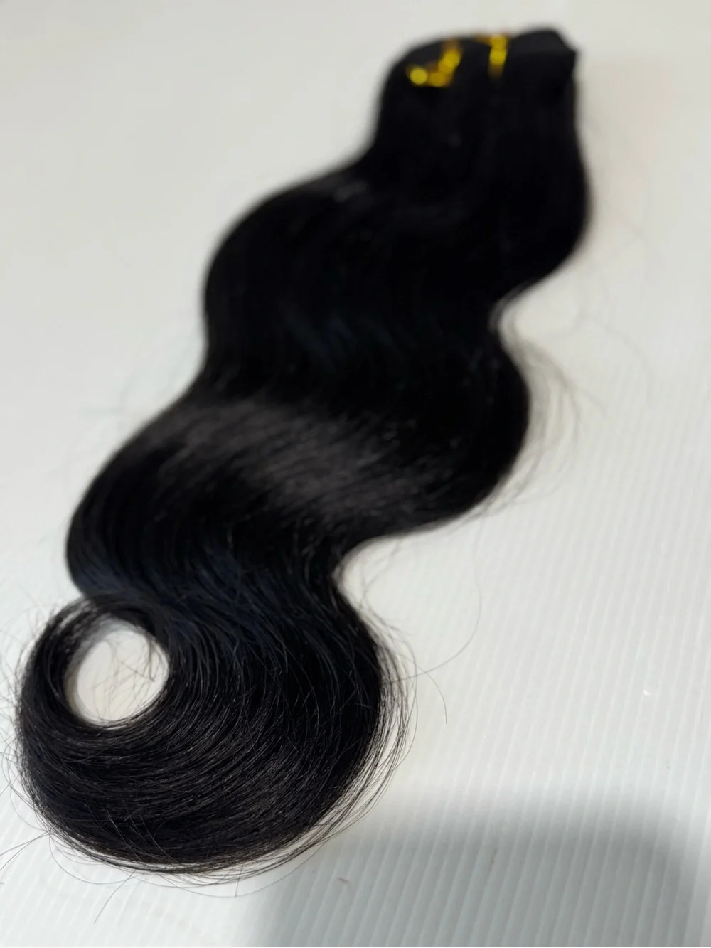 16” 100% Human Hair Body Wave Black Weft Extension Bundle